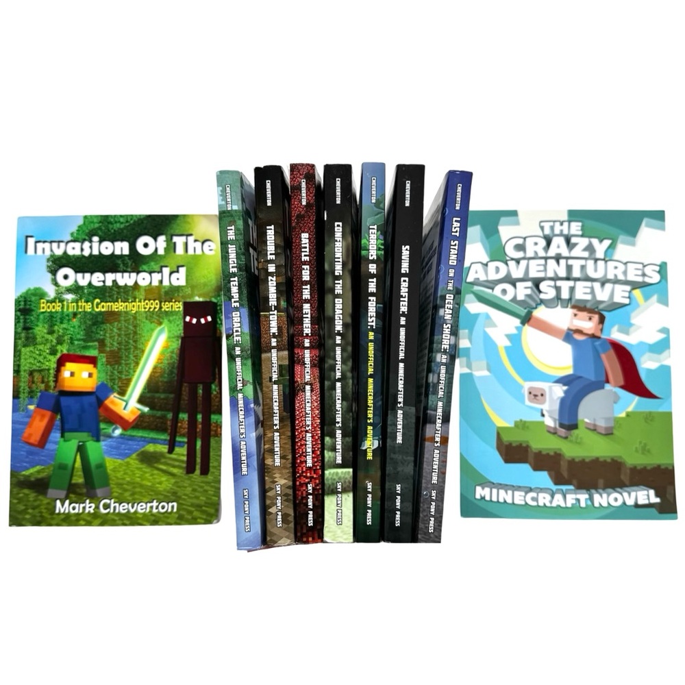 MINECRAFT BOOKS, 9 Mixed Books